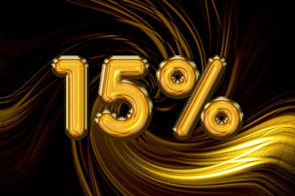15 Percent Off Discount Sale Symbol Design