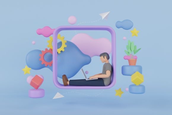 3D Lifestyle of a Young Freelancer: Visualizing Freedom and Creativity in Modern Work