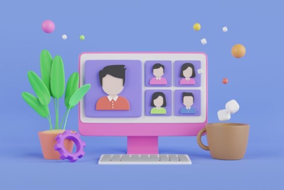 3D Online Work Conference Concept Design