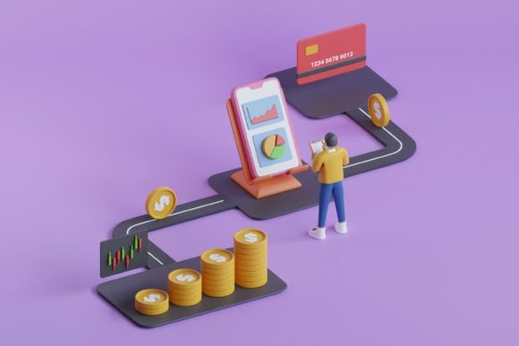 3D Render of Cash Flow or Money Transfer: Visualizing Financial Concepts in 3D