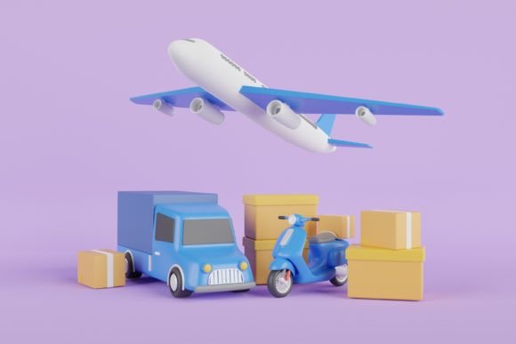 3d Rendering of Fast Delivery Service