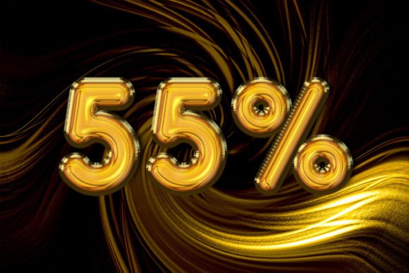 55 Percent Off Discount Sale Symbol