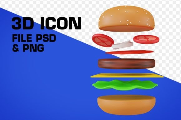 Enhancing Visual Appeal with 3D Falling Hamburgers Icons in Digital Projects