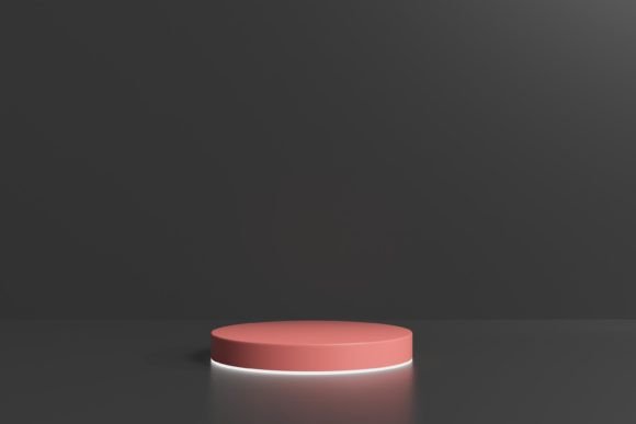 Glowing Cylinder Podium with Neon Light