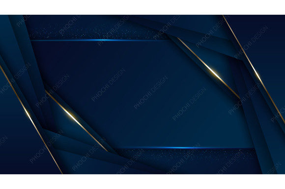 Luxury Banner Template Blue Gold Stripes – Elevate Your Brand with Modern Elegance
