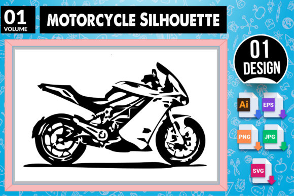 Motorcycle Silhouette SVG Craft Design 1: A Versatile Digital Asset for Creative Projects