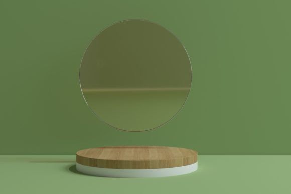 Podium with Transparent Glass Circle