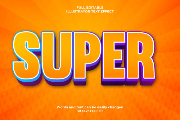 Super 3D Text Editable Style Effect