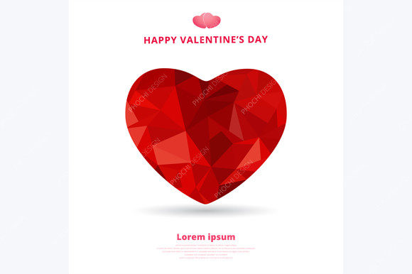 Valentines Day 3D Red Heart Low Polygon: A Versatile Design for Creative Expression